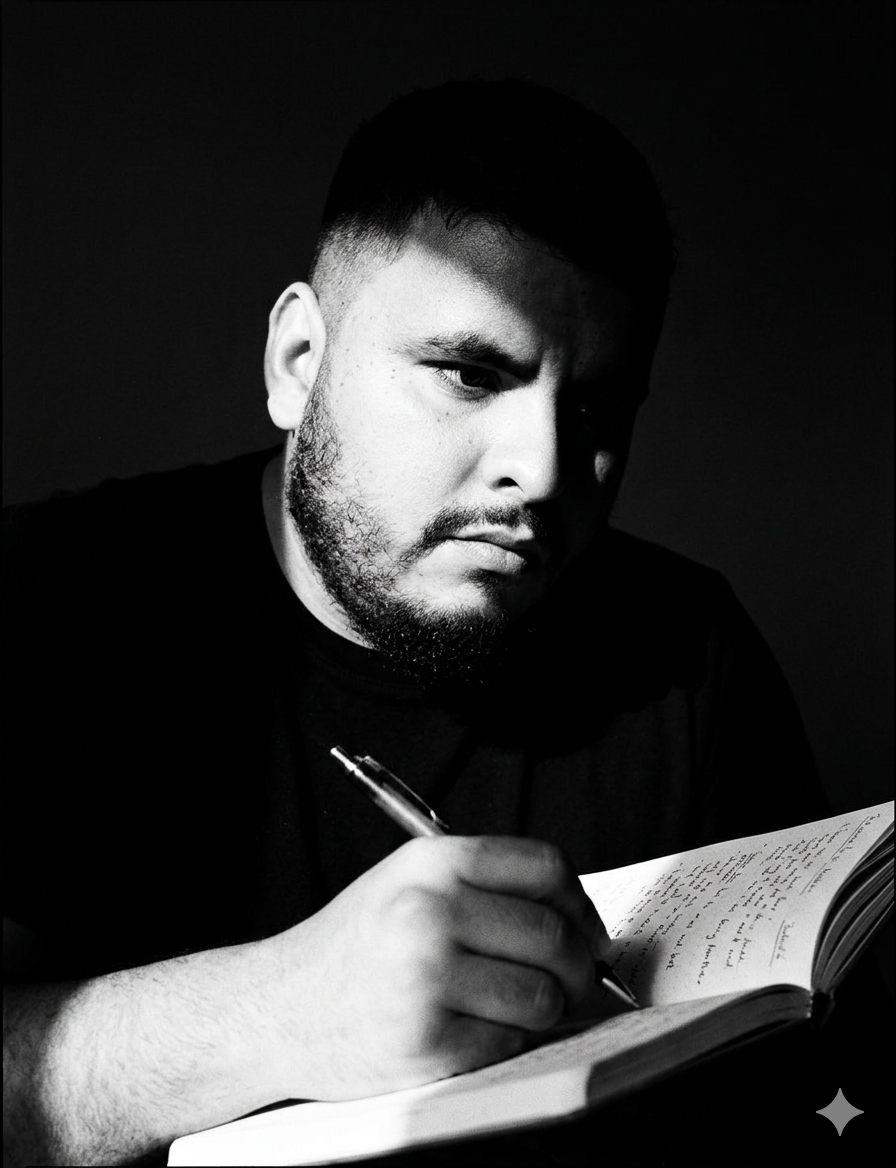 JJ Forjado writing in a journal